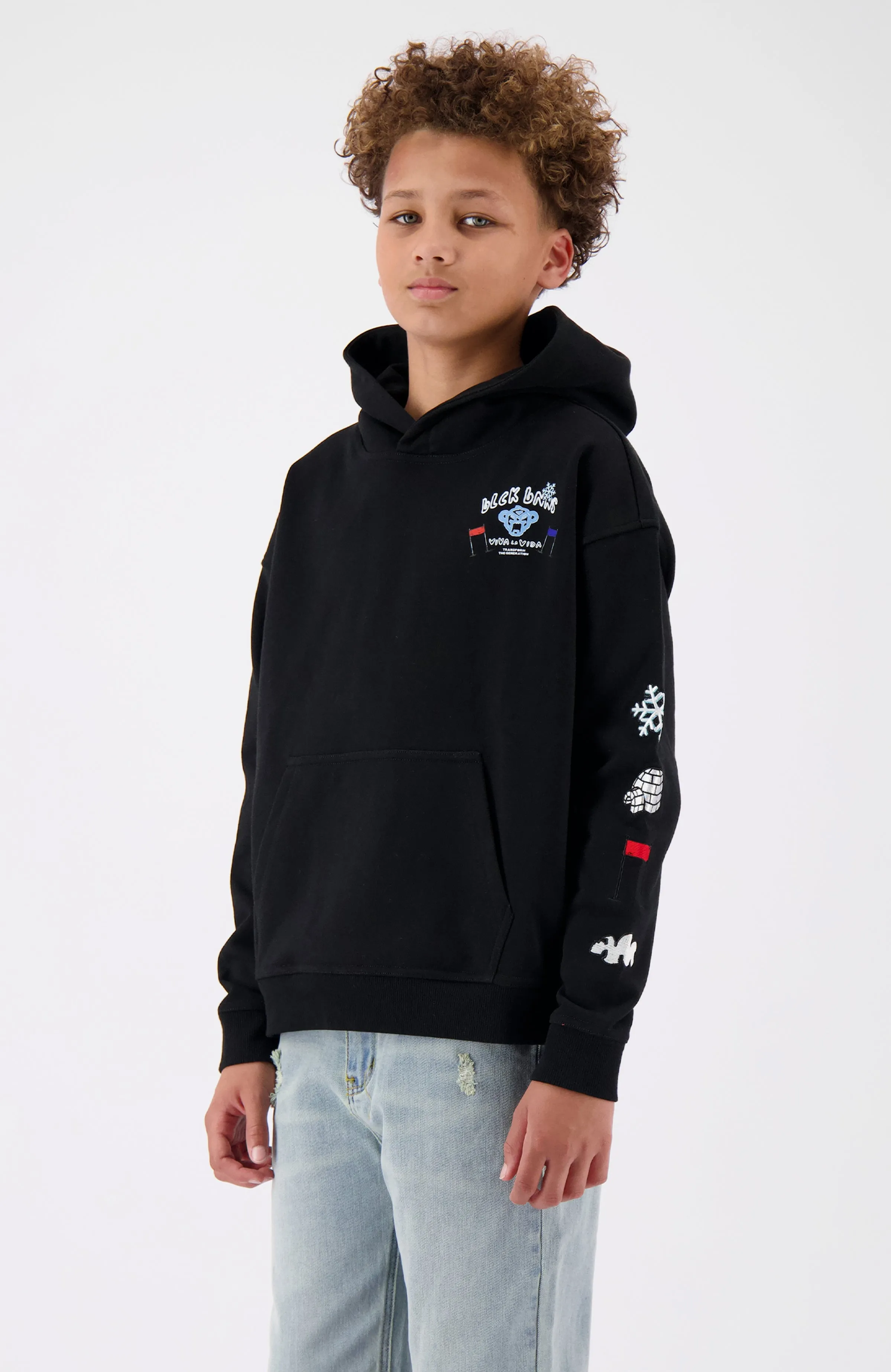 JR. SNOW CRAYON HOODIE | Black