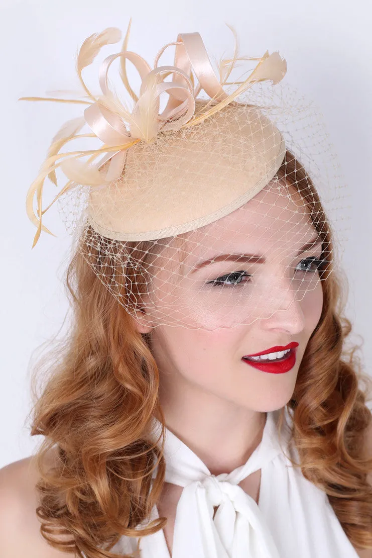 Juliet Felt Fascinator - Champagne