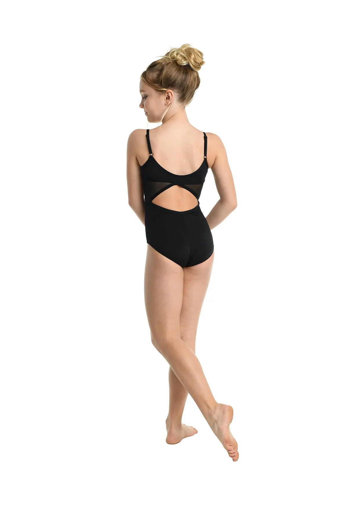 Kids Camisole Leotard With Mesh Inserts - Alexis Collection.