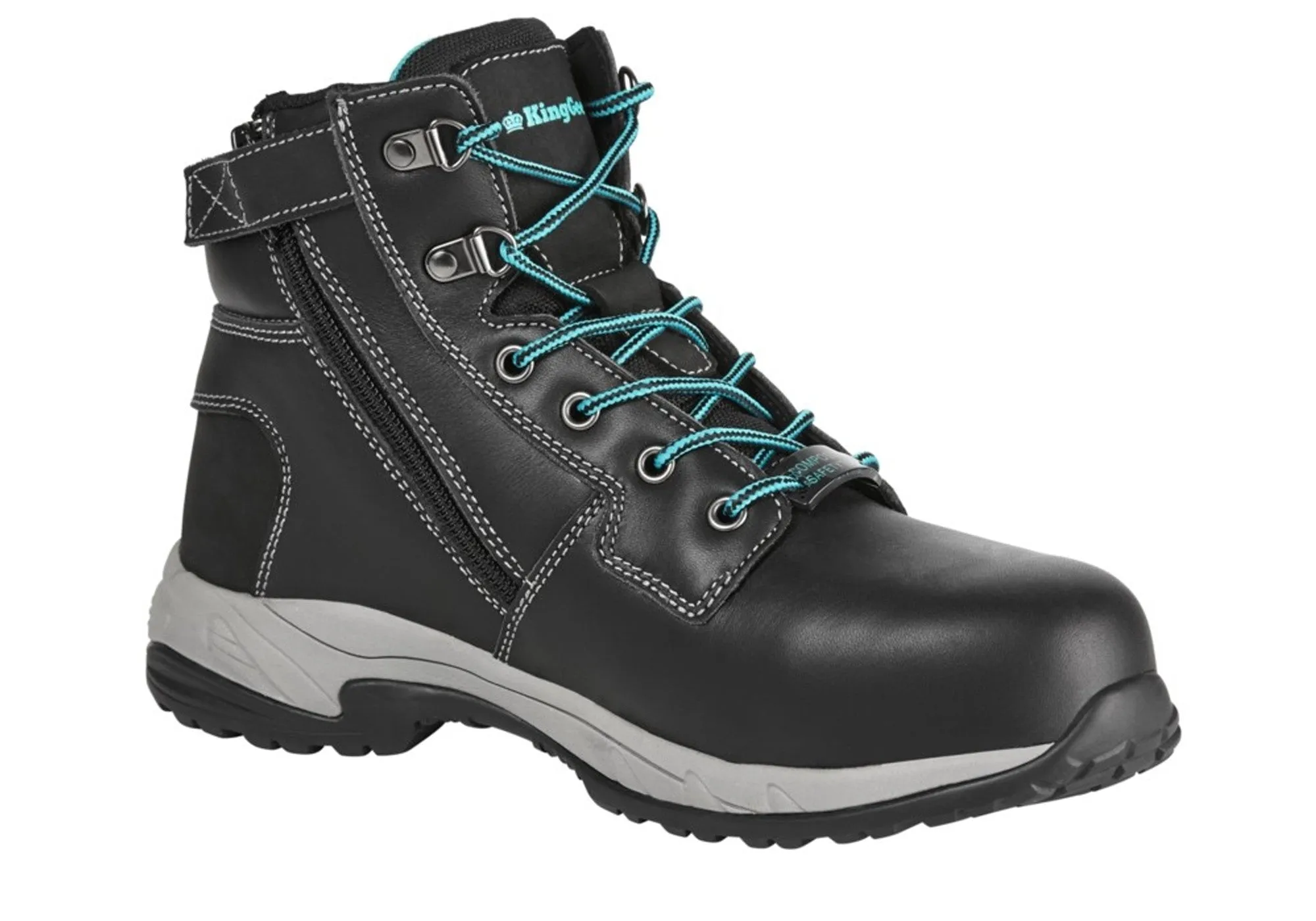 King Gee Womens Tradie Zip Black Work Boots