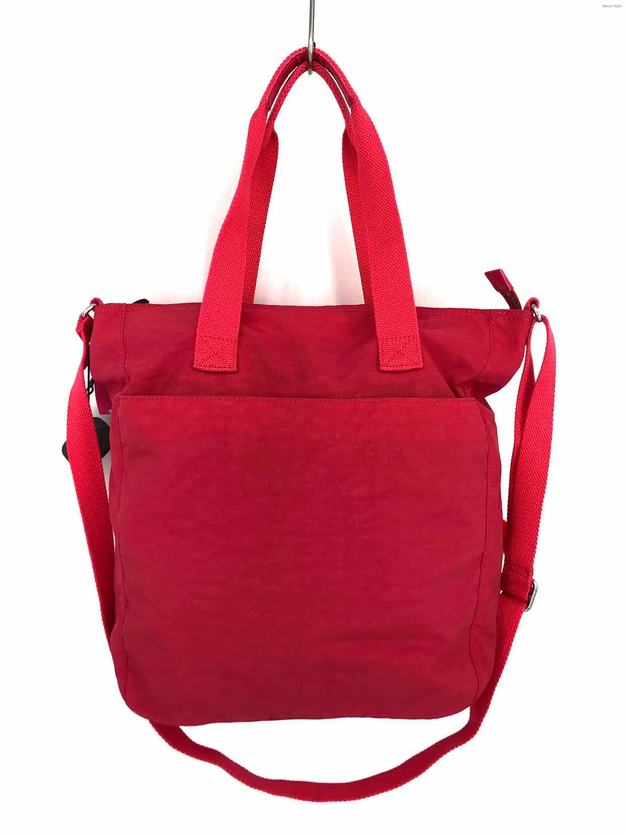 KIPLING Red Nylon Has Tag Tote 14.5 3.5 15 Purse