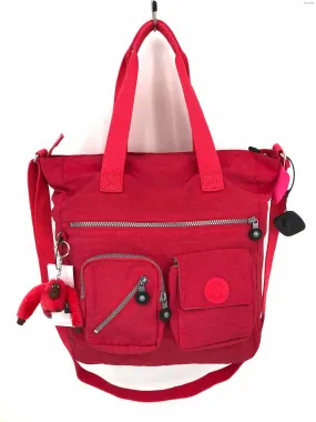 KIPLING Red Nylon Has Tag Tote 14.5 3.5 15 Purse