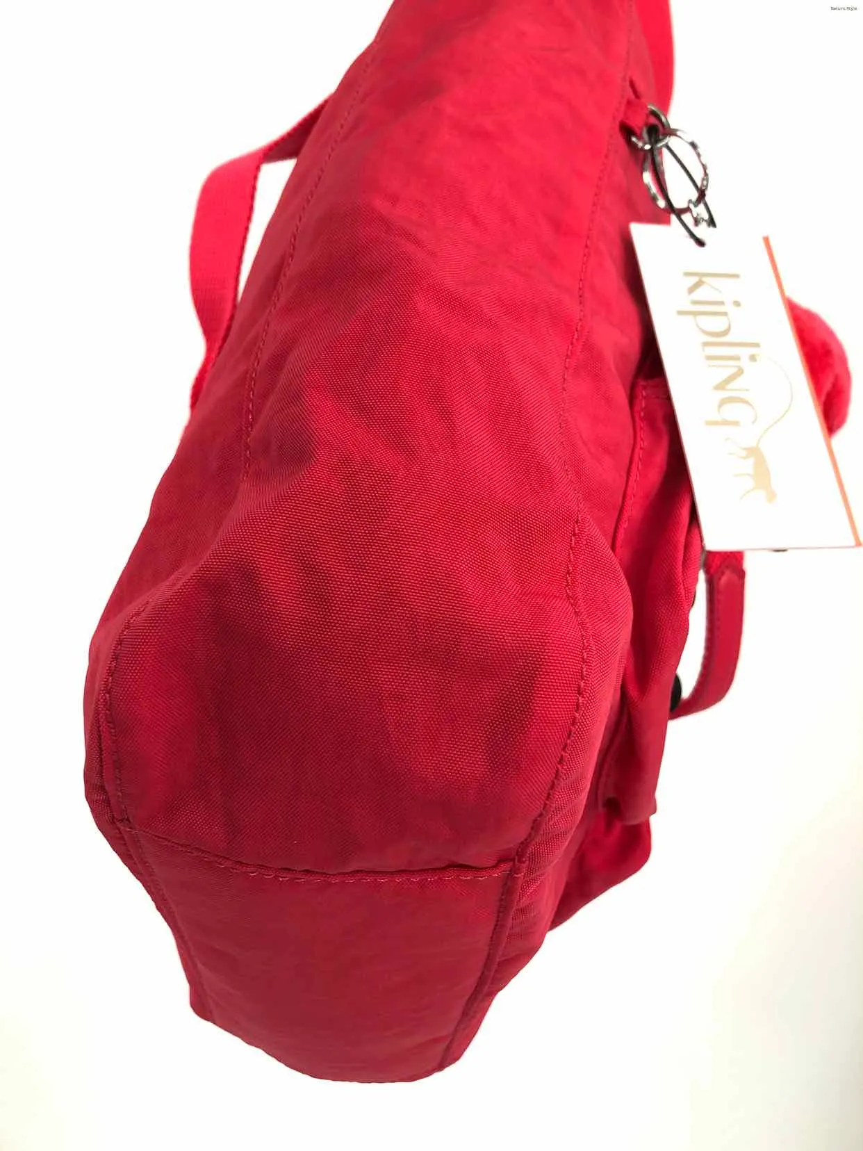 KIPLING Red Nylon Has Tag Tote 14.5 3.5 15 Purse