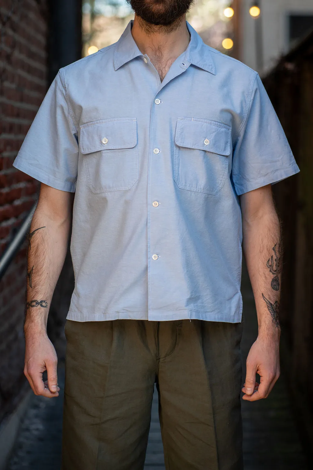 Knickerbocker Chambray Shirt - Light Blue