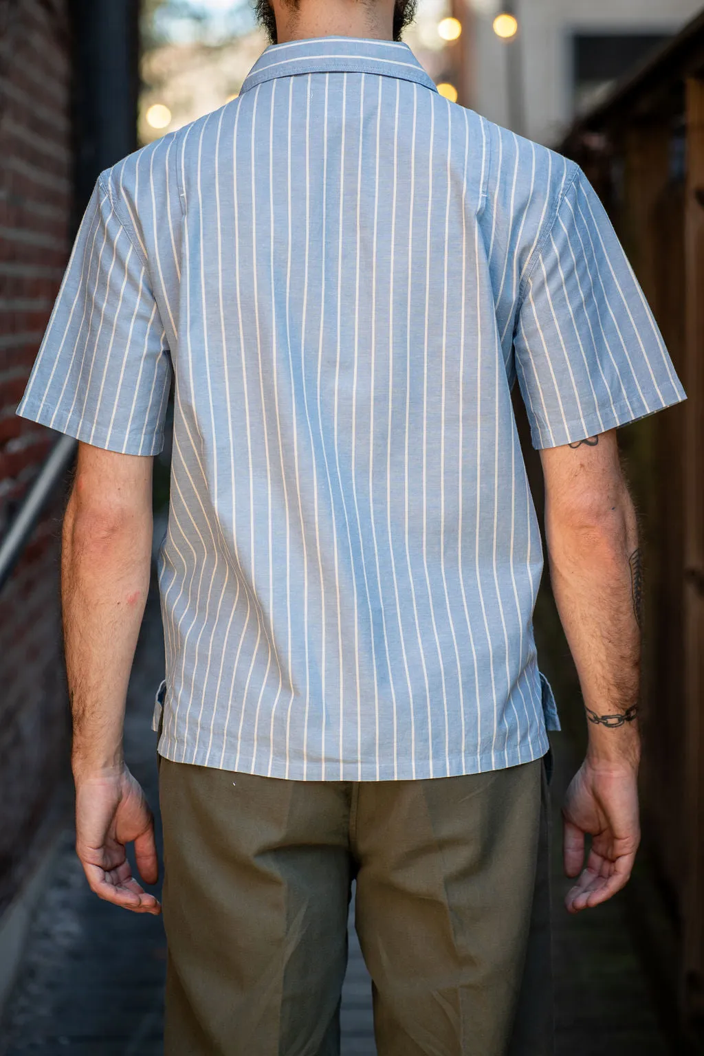 Knickerbocker Light Blue/White Stripe Chambray Shirt