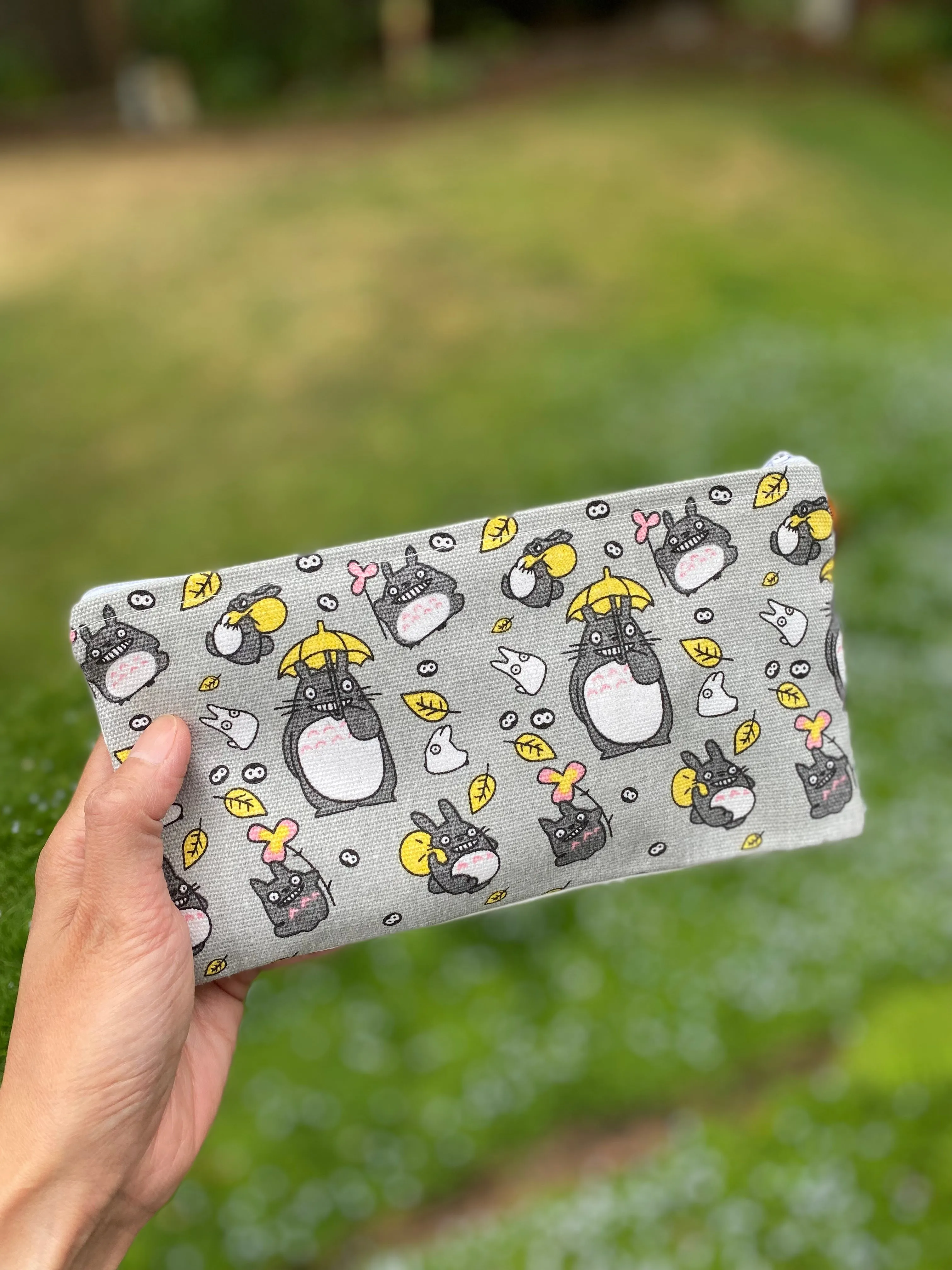 Large Handmade Cute Make Up/ Pencil Pouch with Wrist Strap