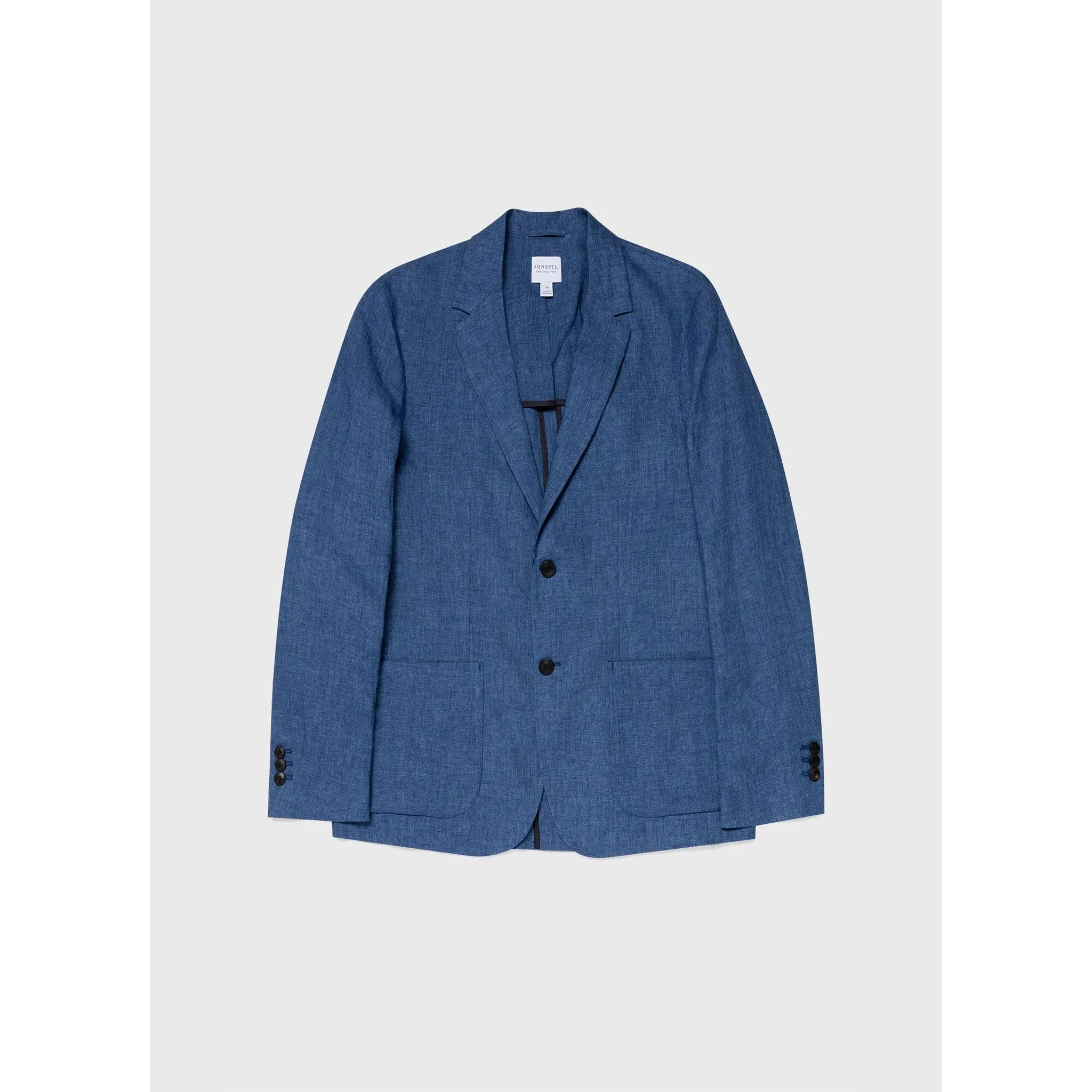 Linen Blazer | Men | Blue Melange