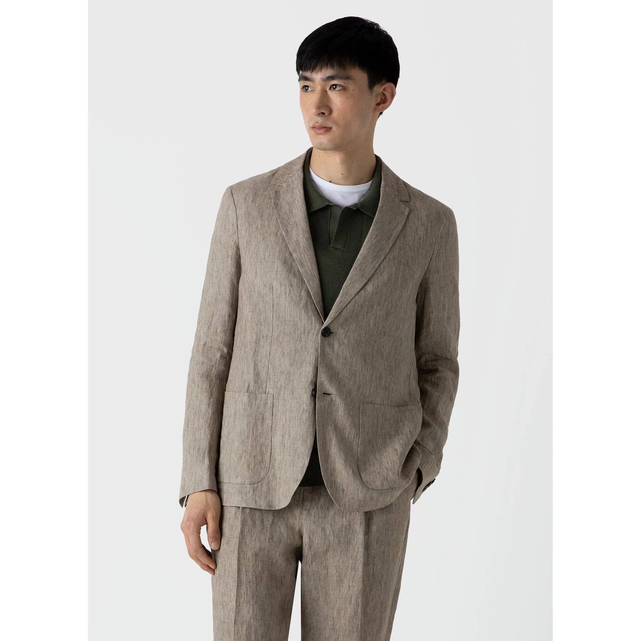 Linen Blazer | Men | Dark Stone