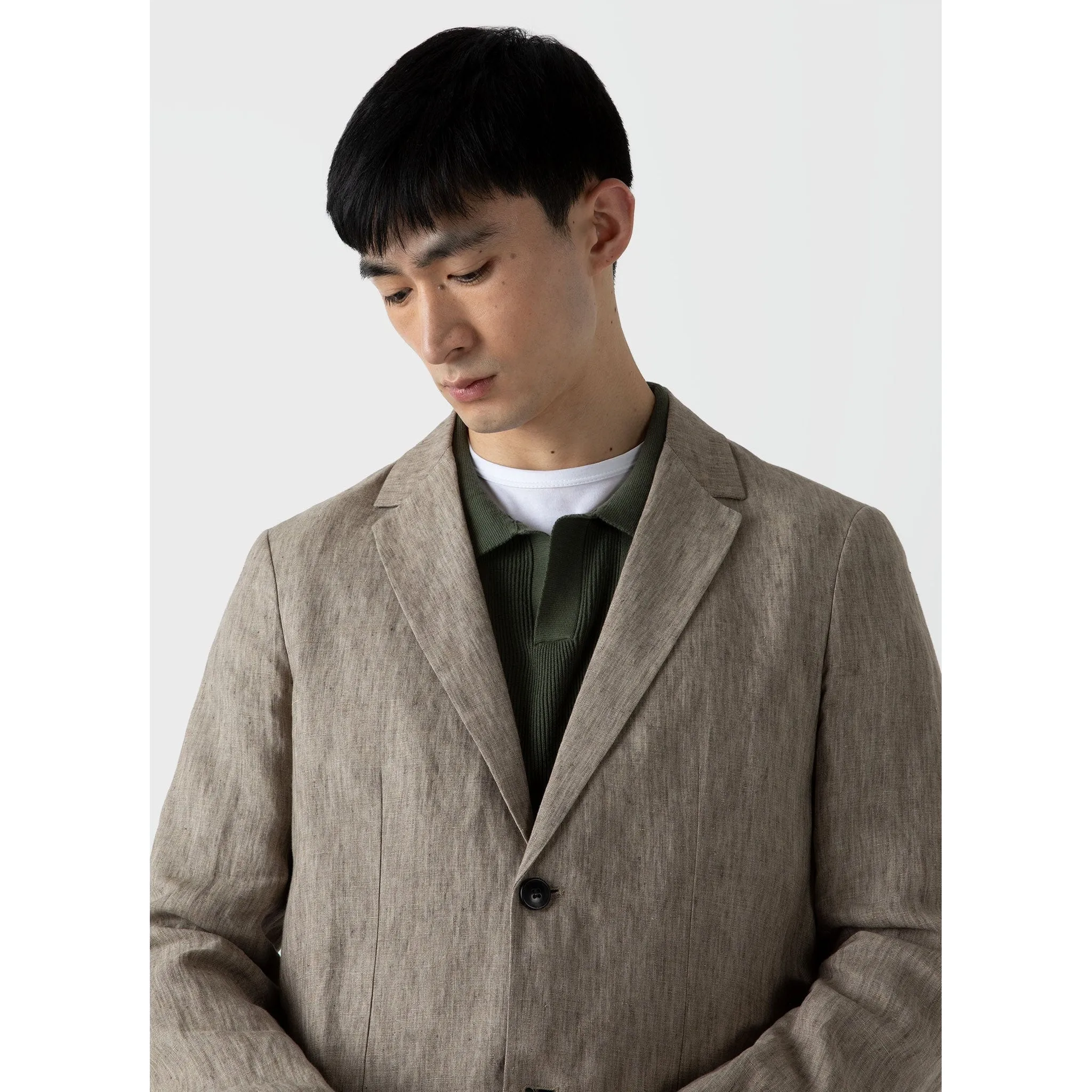 Linen Blazer | Men | Dark Stone