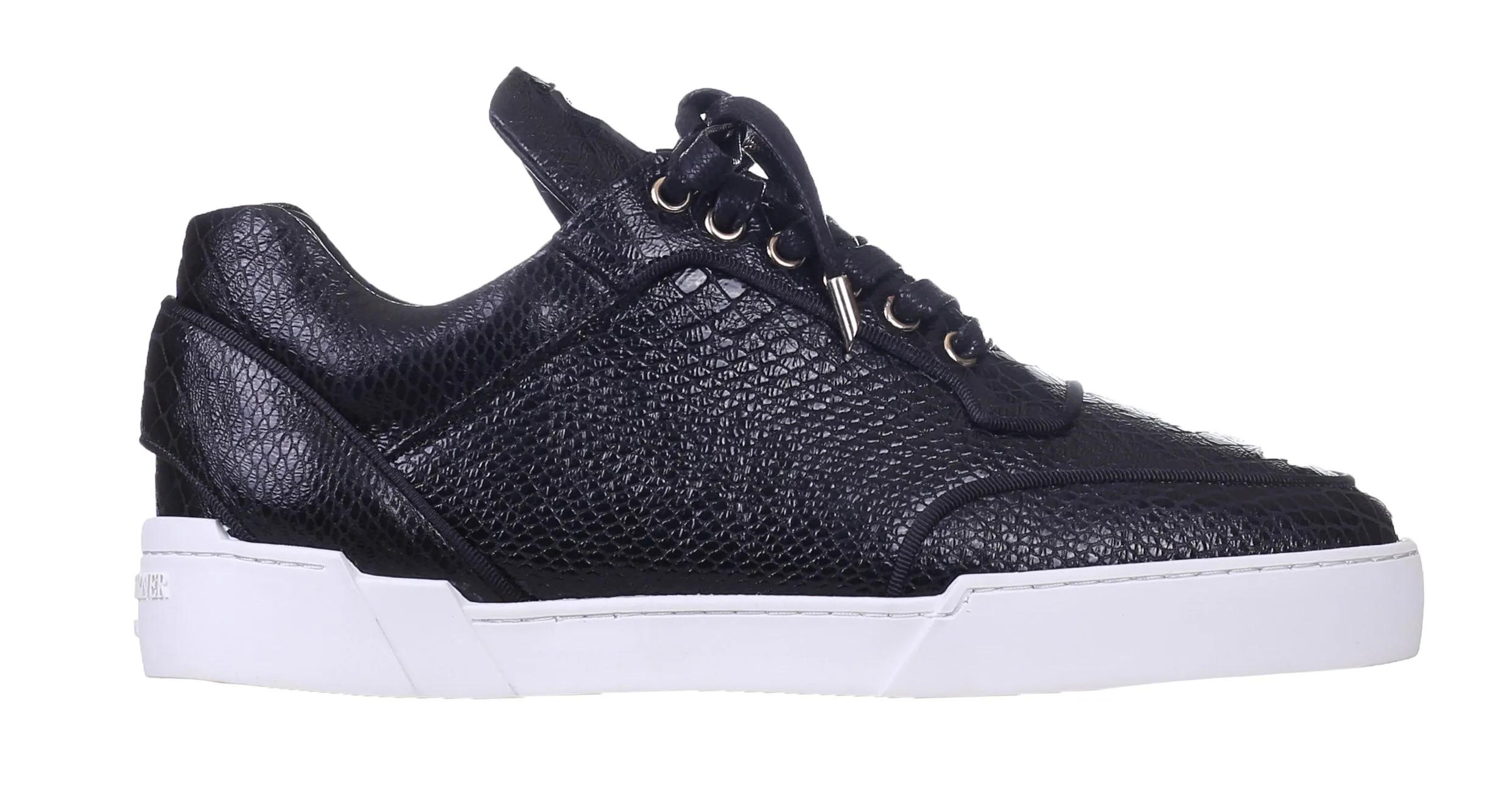 Low-Top Black Python Washed Calfskin Shoes