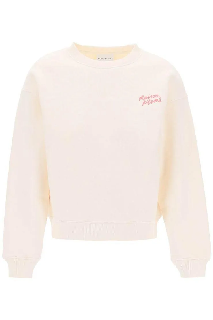 Maison Kitsune Crew Neck U-Neck Long Sleeves Cotton Logo Loungewear