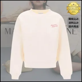 Maison Kitsune Crew Neck U-Neck Long Sleeves Cotton Logo Loungewear