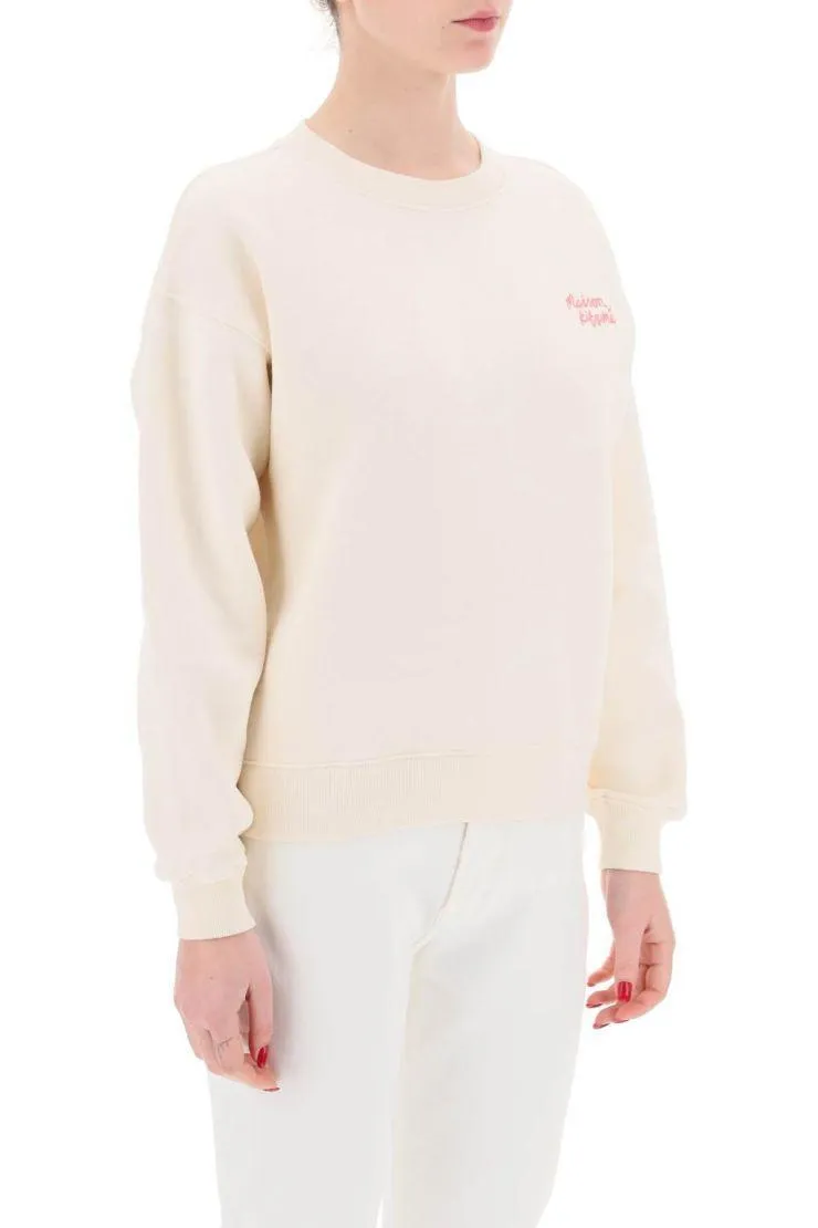 Maison Kitsune Crew Neck U-Neck Long Sleeves Cotton Logo Loungewear