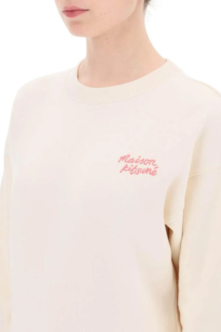 Maison Kitsune Crew Neck U-Neck Long Sleeves Cotton Logo Loungewear