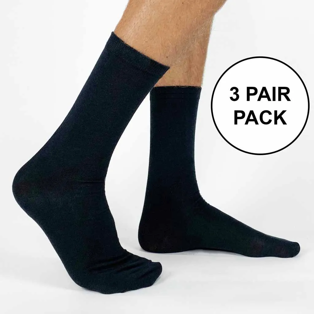 Men's Extended Size Flat Knit Cotton Dress Socks - Pack of 3