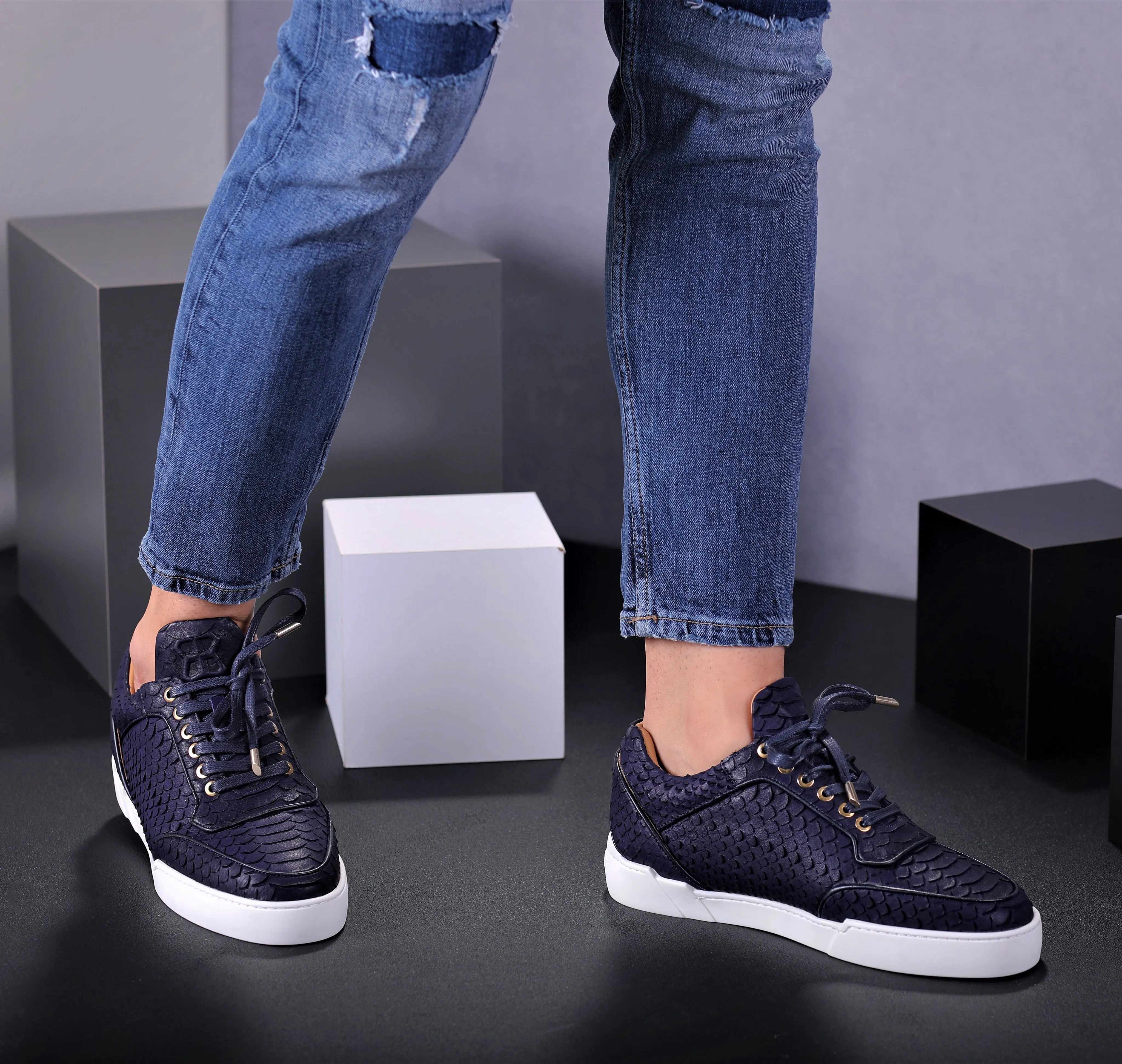 Midnight Blue Python Shoes