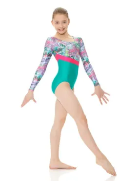 Mondor 17859 Youth 8-10 Graffiti Long Sleeve Gym Leotard