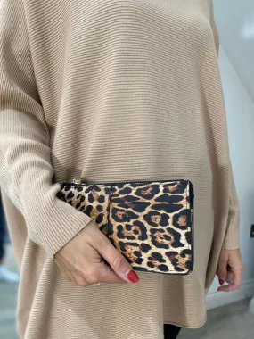 Natural Leopard Print Purse