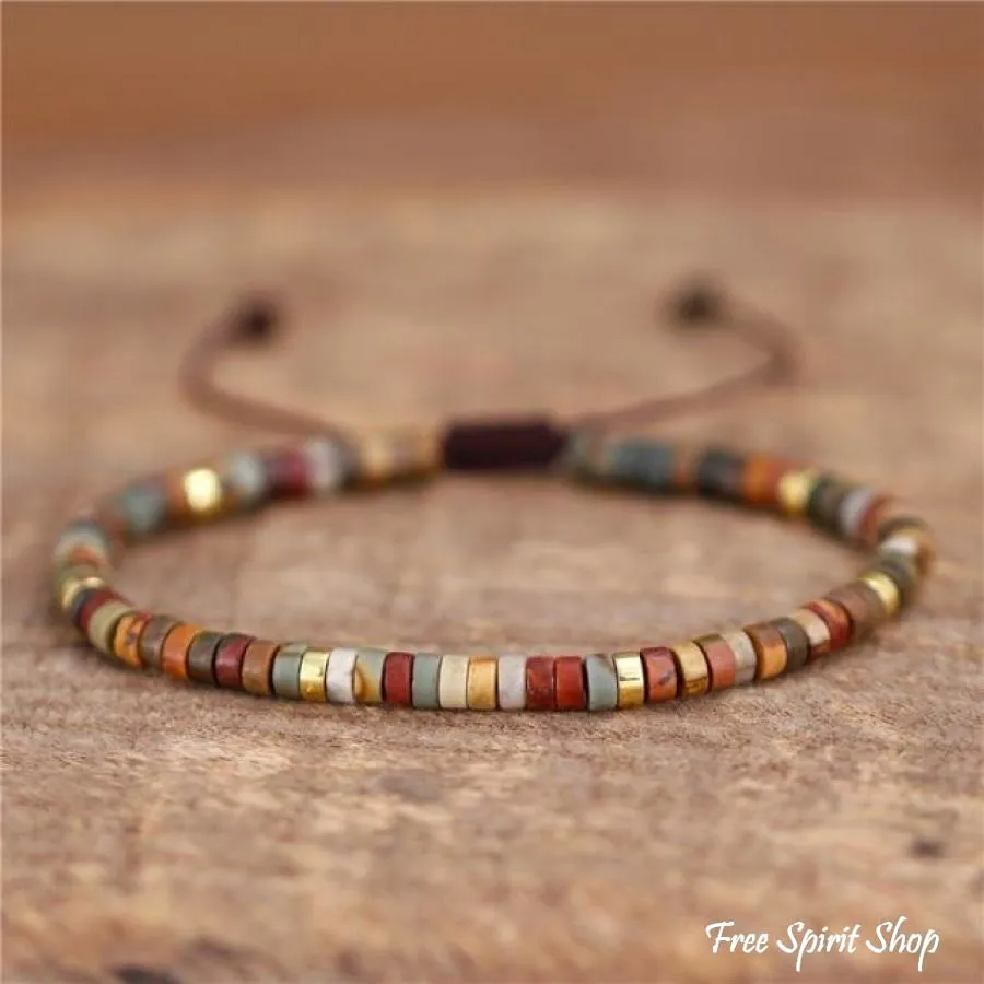 Natural Stone Bead Bracelets for Boho Style