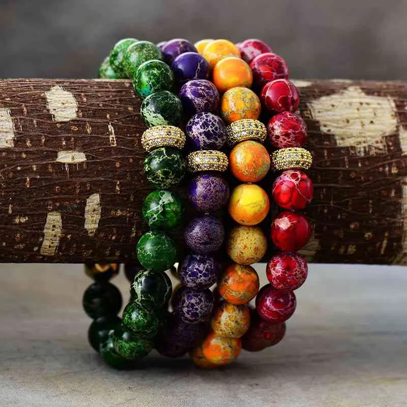 Natural Stone Beaded Bracelet - Search Engine Optimized Result: Handcrafted Gemstone Beaded Bracelet with Earthy Elements