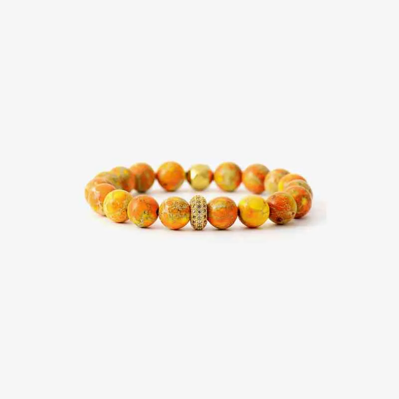 Natural Stone Beaded Bracelet - Search Engine Optimized Result: Handcrafted Gemstone Beaded Bracelet with Earthy Elements