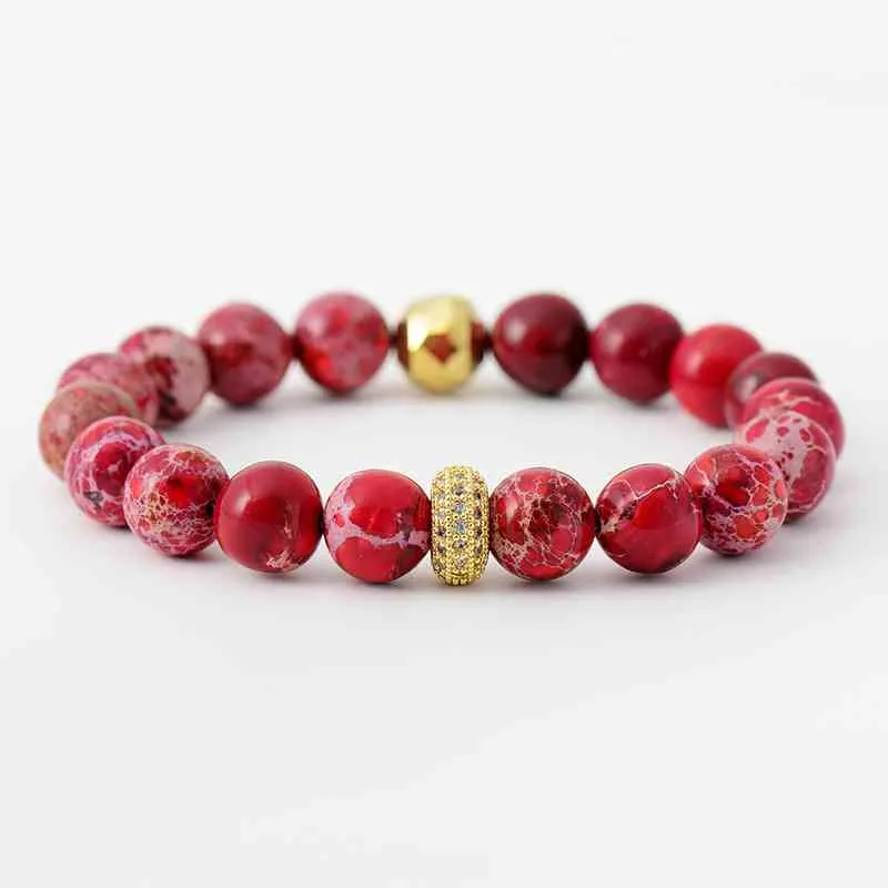 Natural Stone Beaded Bracelet - Search Engine Optimized Result: Handcrafted Gemstone Beaded Bracelet with Earthy Elements