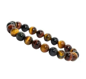 Natural Tiger's Eye Bead Bracelet - 10mm Size