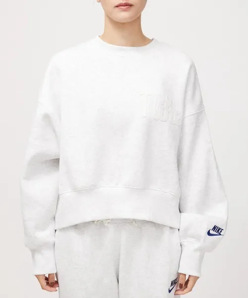 Nike Crew Neck Long Sleeves Plain Cotton Logo - Street Style