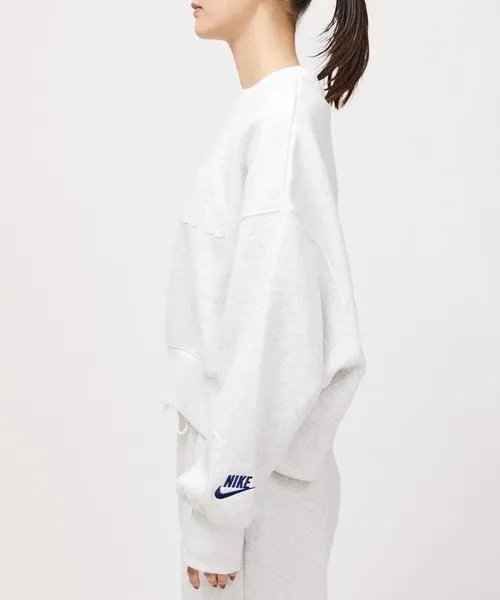 Nike Crew Neck Long Sleeves Plain Cotton Logo - Street Style