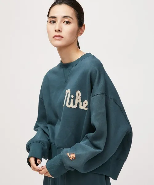 Nike Crew Neck Long Sleeves Plain Cotton Logo - Street Style