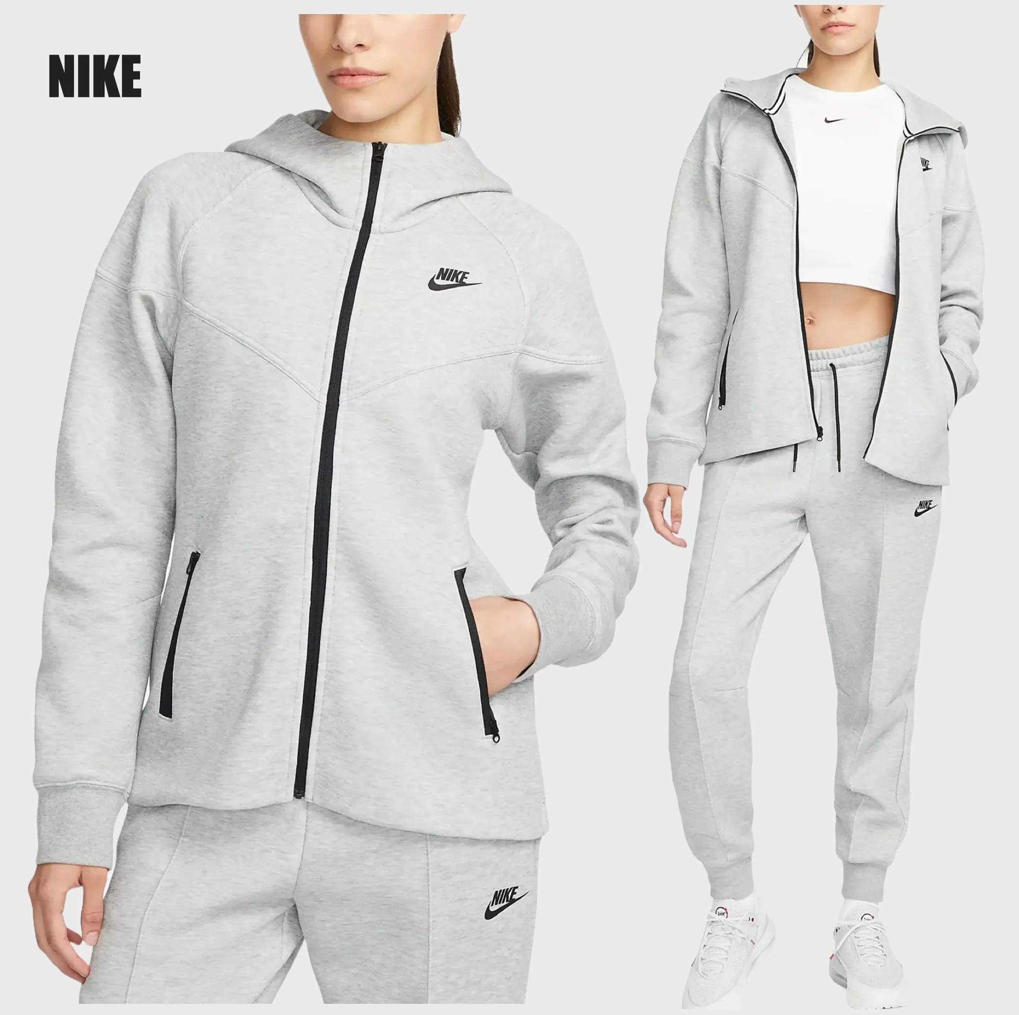 Nike Street Style Long Sleeves Plain Cotton Logo - Blended Fabrics