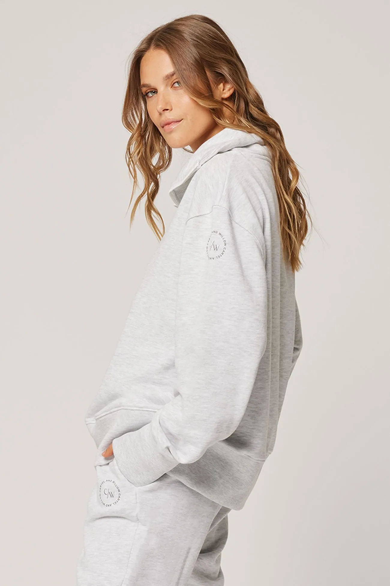 Nova Half Zip Sweater Grey Marle