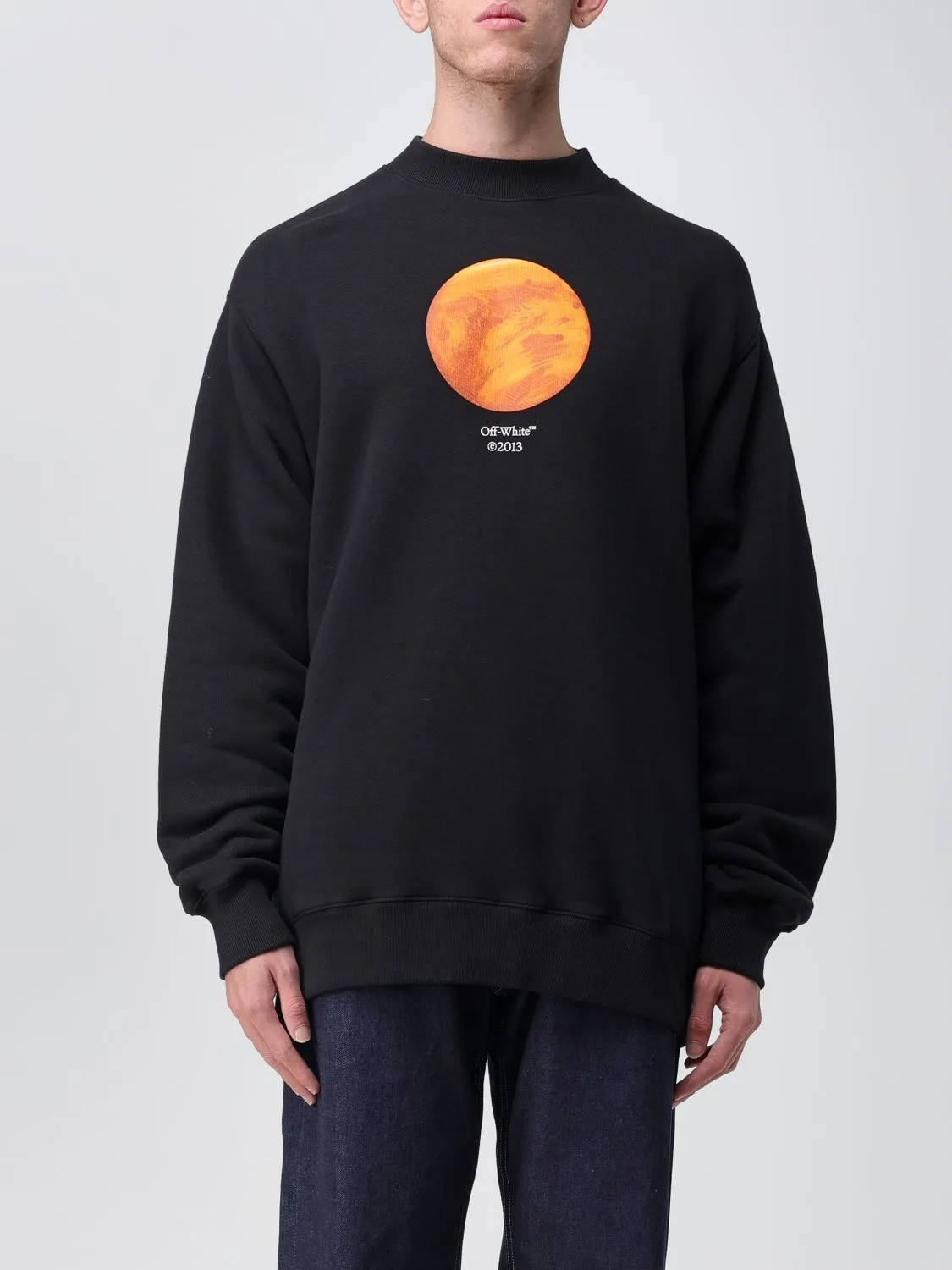 Off-White Crew Neck Street Style Long Sleeve Cotton - Buy Now