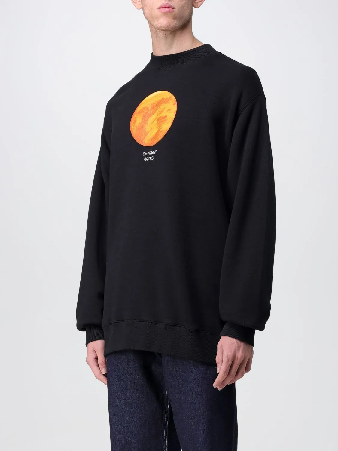 Off-White Crew Neck Street Style Long Sleeve Cotton - Buy Now