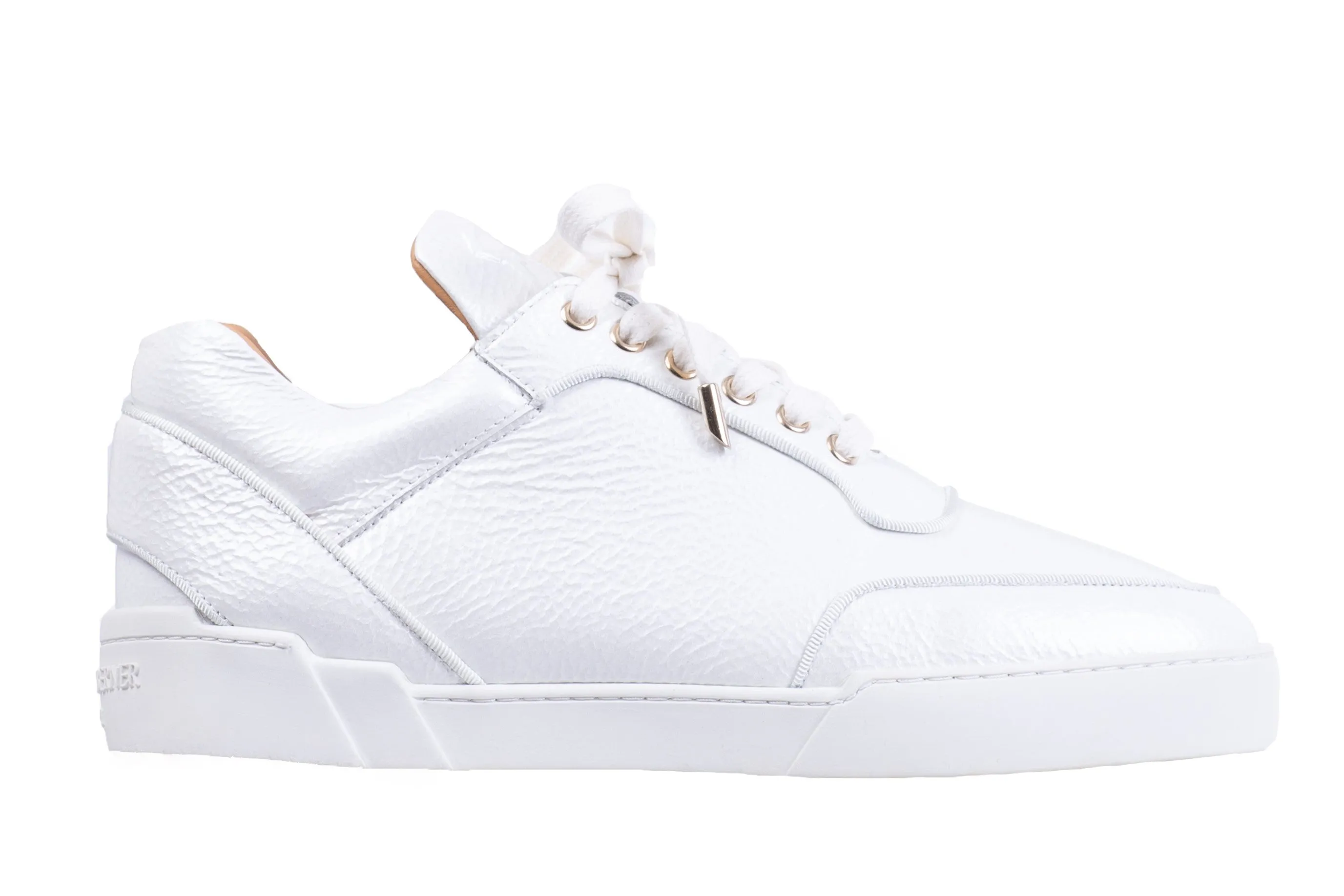 Off-White Washed Patent Calfskin Low-Top Shoes