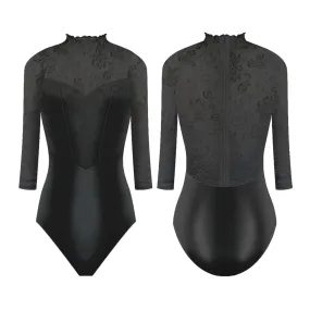 Paris Snowflake Leotard - Ebony Lace