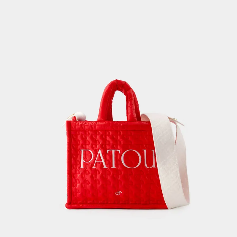 Patou Small Tote Bag - Patou - Cotton - Red Ski Slope