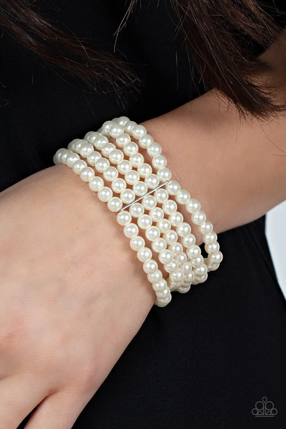 Pearly Affair White Bracelet - Shop Now