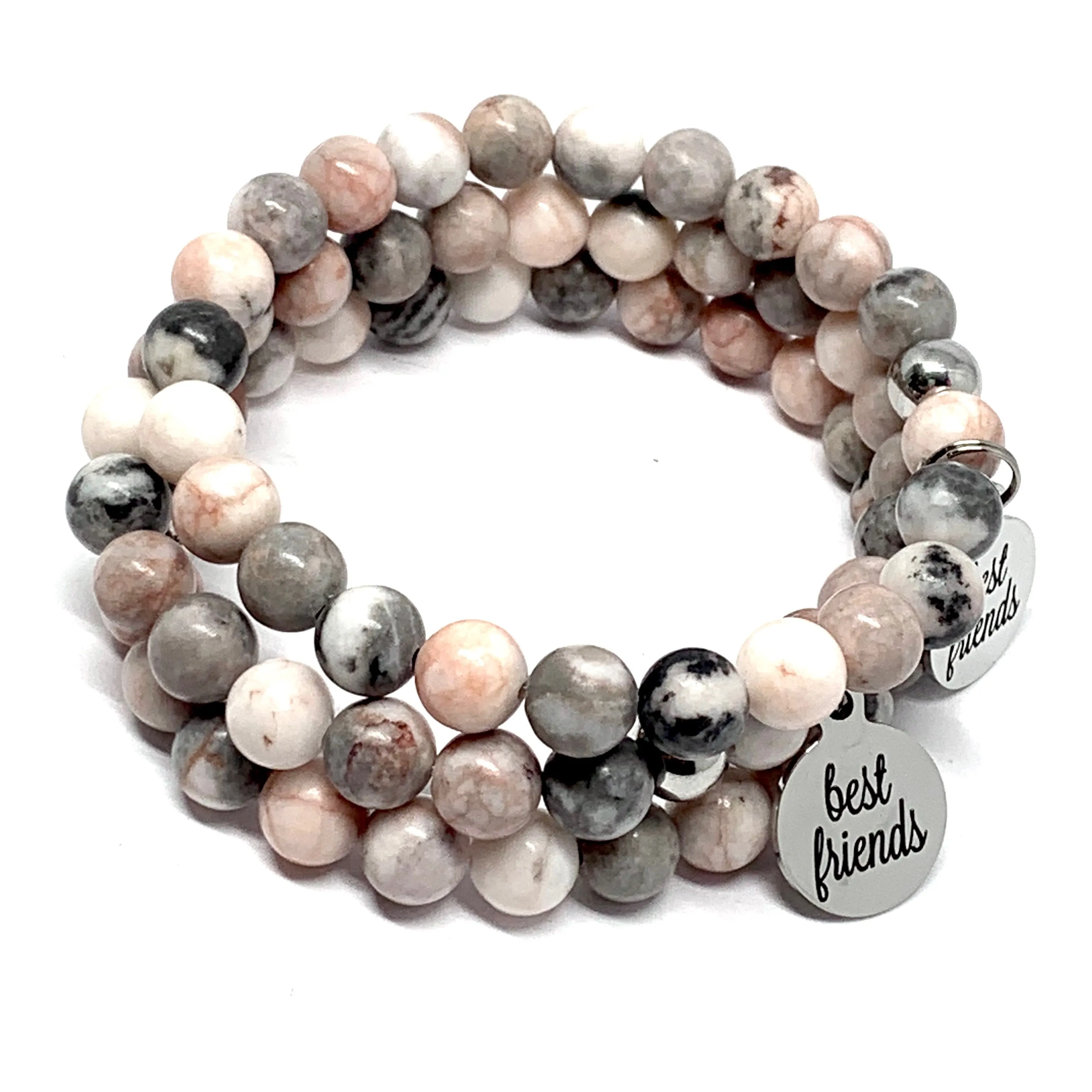 Pink Zebra Jasper Friendship Bracelet