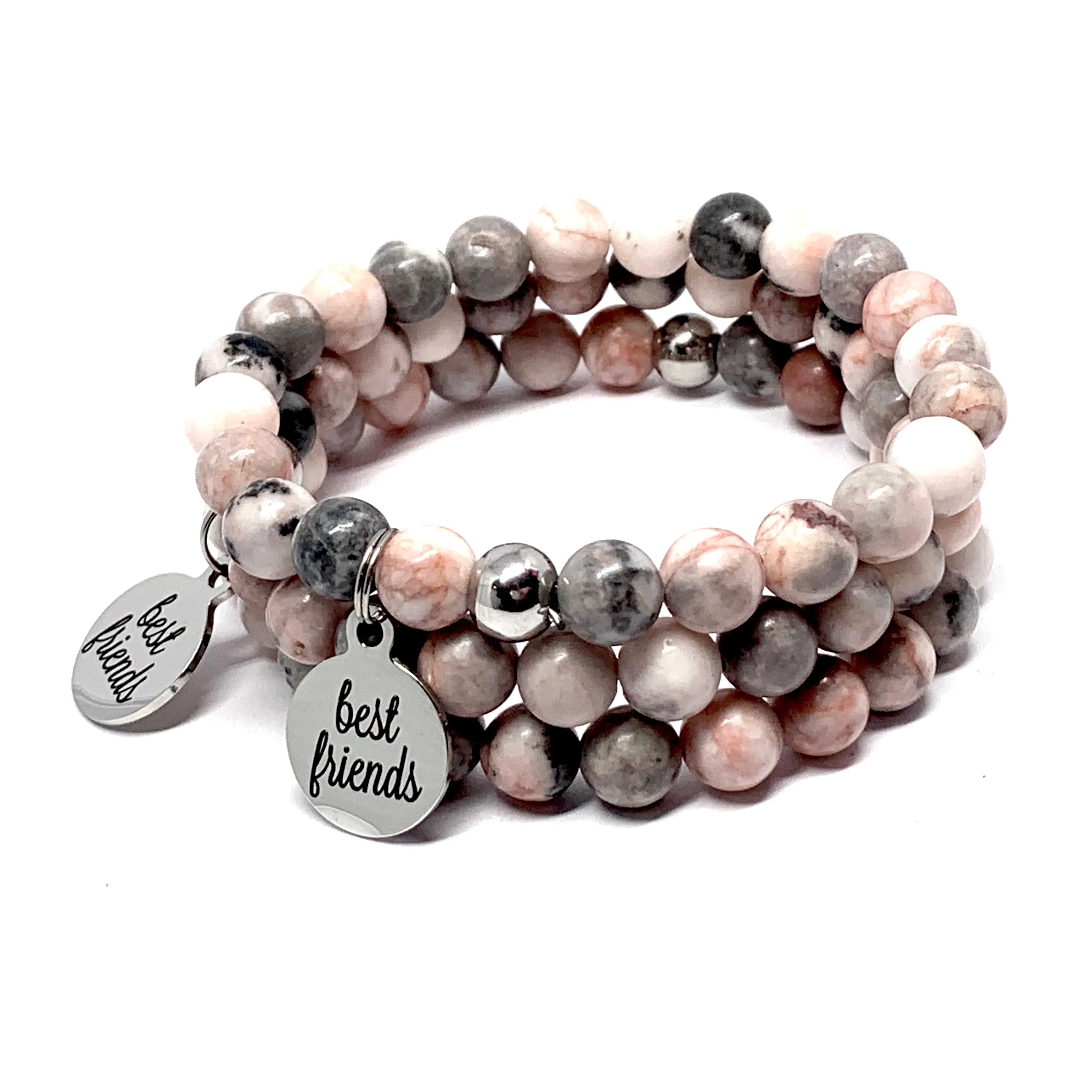 Pink Zebra Jasper Friendship Bracelet