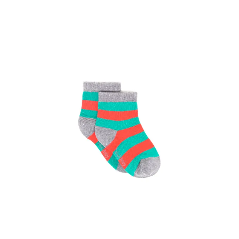 Polly & Andy Green Red Stripe Bamboo Socks