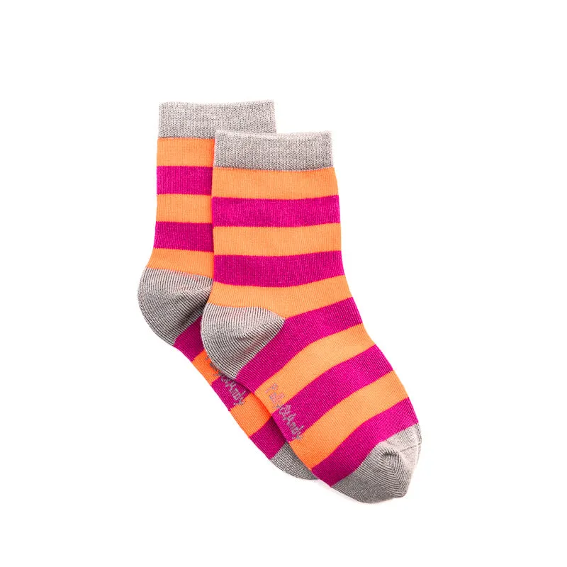 Polly & Andy Pink Purple Stripe Bamboo Socks