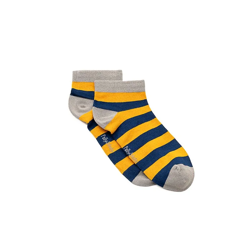 Polly Andy Bamboo Mustard Navy Stripe Ankle Socks