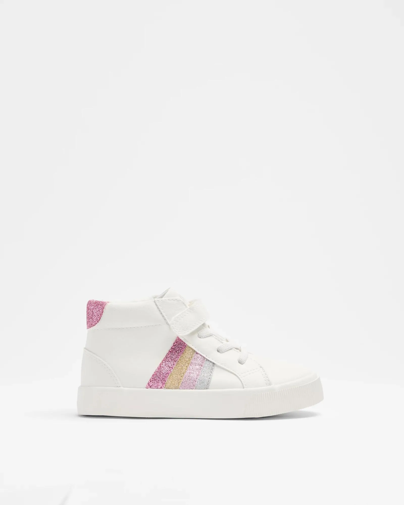 popular  Girls Junior Hi Top Glitter Stripe Sneaker