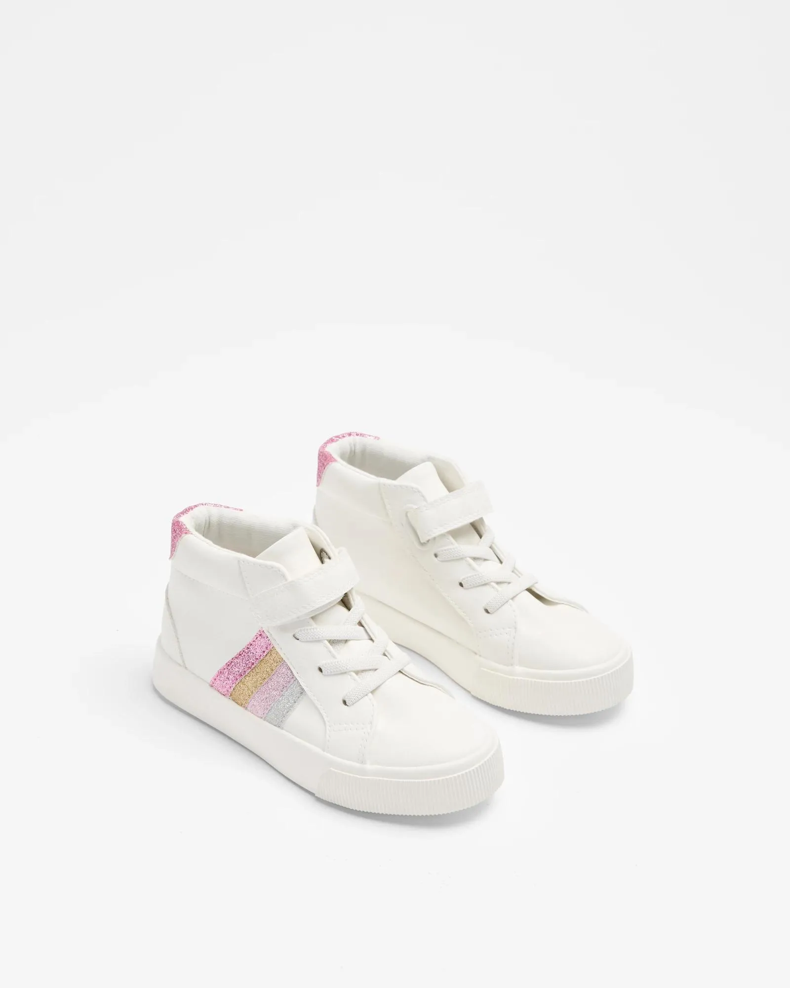 popular  Girls Junior Hi Top Glitter Stripe Sneaker