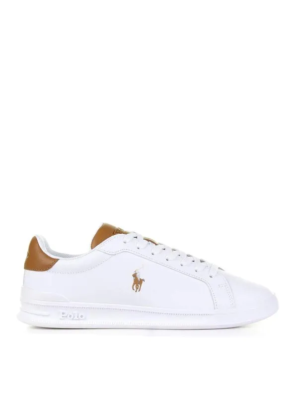 Ralph Lauren White Brown Leather Sneaker