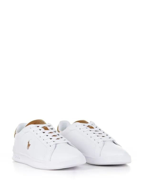 Ralph Lauren White Brown Leather Sneaker