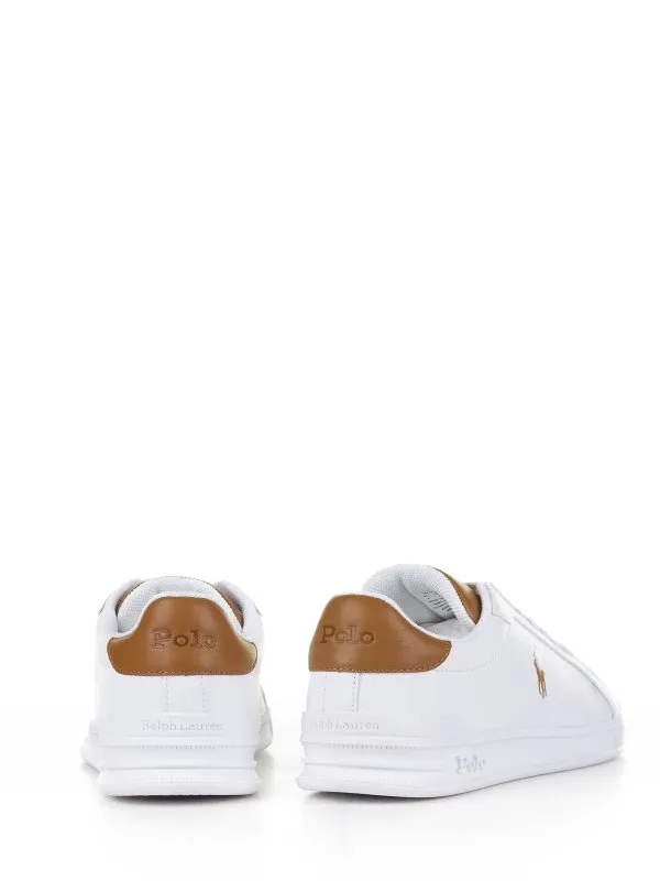 Ralph Lauren White Brown Leather Sneaker