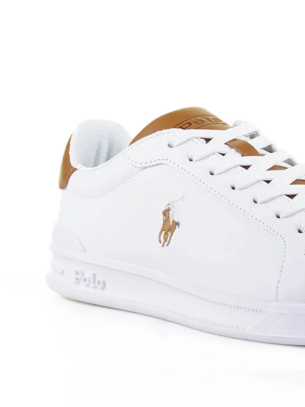 Ralph Lauren White Brown Leather Sneaker