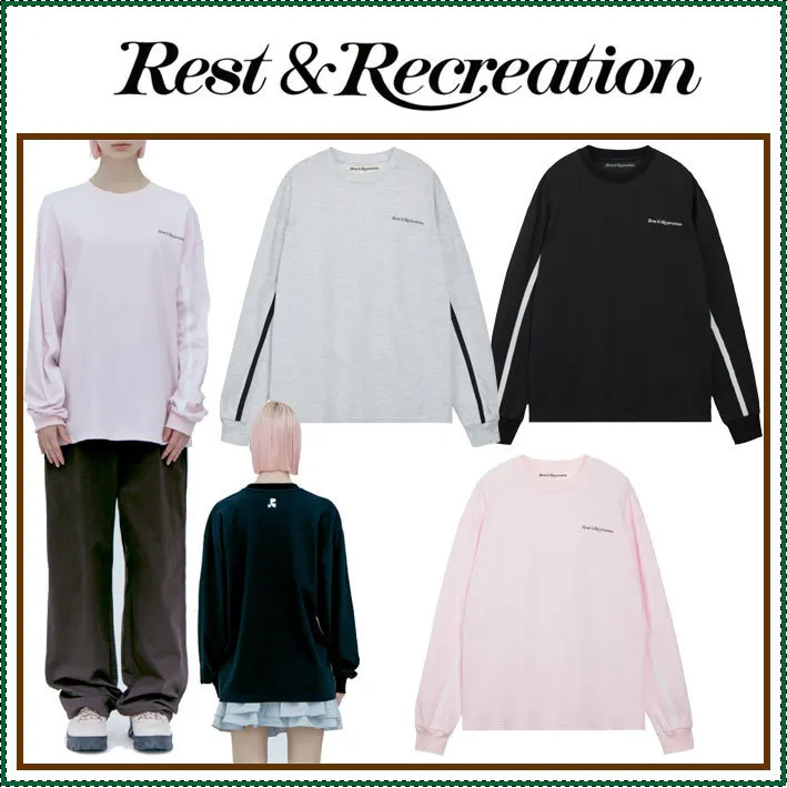 Rest & Recreation | Unisex Long Sleeves Plain Cotton Logo